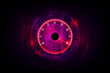 Speed motion background with fast speedometer car. Racing velocity background.