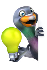 Fun pigeon - 3D Illustration
