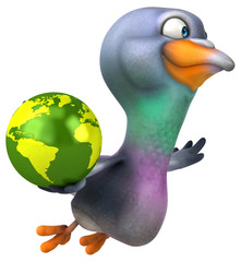 Fun pigeon - 3D Illustration