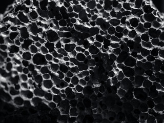 Black stone Porous texture Nature Abstract background - obrazy, fototapety, plakaty