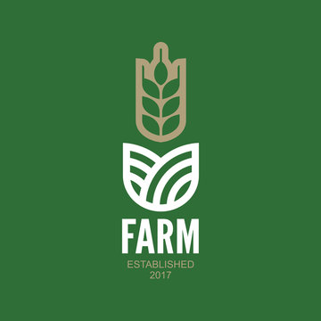 Farm vector logo. Agro emblem