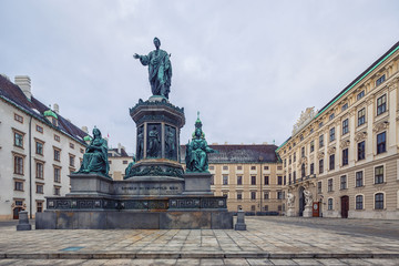 Fototapeta na wymiar Kaiser Franz II Monument at the Hofburg Palace in Vienna, Austria