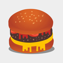 cheeseburger vector symbol illustration