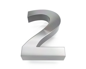 3d brushed metal two number