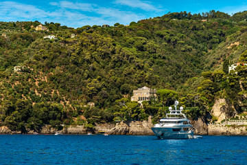 Superyacht at anchor at Portofino
