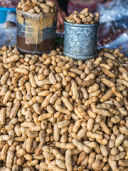 Boiled peanuts in local market