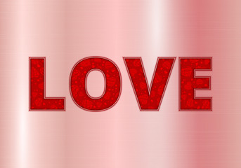 Bright romantic background with lace hearts on a golden metallic backdrop.