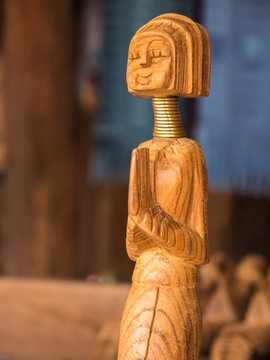 Long neck Kayan tribe wood doll