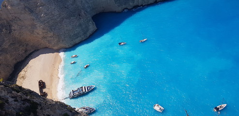 Zatoka wraku plaza błękit lazur wakacje Grecja  © Jarek