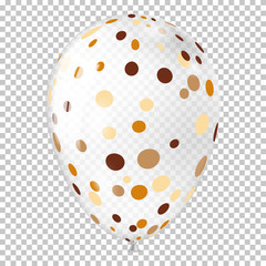 White balloon isolated on transparent background