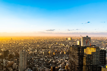 Obraz premium 東京風景 夕暮れ時