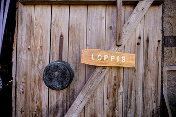 sign at loppis (flea market) in sweden