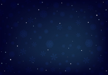 Winter background with falling snow and snowflakes