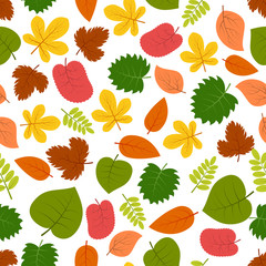 Fototapeta premium Seamless pattern with autumn leaves