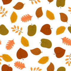 Obraz premium Seamless pattern with autumn leaves