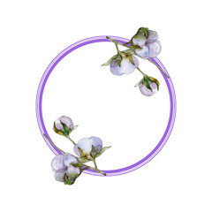 Cotton floral botanical flower. Wild spring leaf wildflower isolated. Watercolor background illustration set. Watercolour drawing fashion aquarelle isolated.