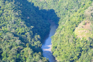 Scenic view landscape of mountains in Northern Thailand.