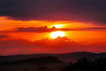 sunset in the mountains