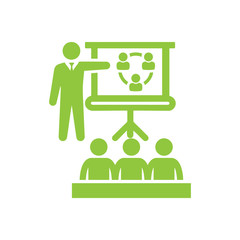 green color training, presentation, teaching  icon