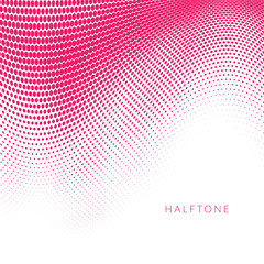 Halftone background with circle of different size.