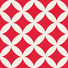 Seamless geometric pattern of circles on a beige background. Simple geo pattern. Clothing fabric print, wrap paper textile.