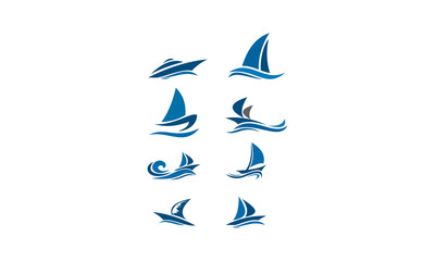 ship set logo vector