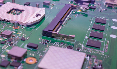 Computer chip with socket on a white isolated background