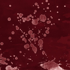 Luxury rose gold and white metal paint splatter effect on watercolor paper background. Pink gold glitter splash texture. Beautiful feminine backdrop.