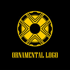 Geometrical art. Circle ornamental logo icon. Deco vector design.