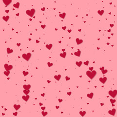 Red heart love confettis. Valentine's day falling 