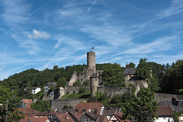 View of the castle ruin Eppstein in Hesse, Germany