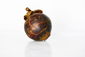 Mangosteen on a white background