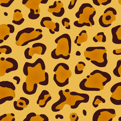 Fototapeta na wymiar Leopard skin seamless pattern vector illustration