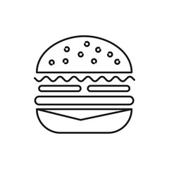 Burger icon isolated on white background. Vector illustration