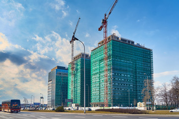 Warsaw, Poland - March 05, 2017: West Station PKP Warszawa Zachodnia is under construction