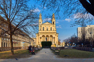 Warsaw, Poland - March 05, 2017: Parish of Saint Andrew the Apostle on Mirow - Roman Catholic...
