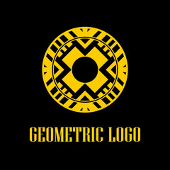 Geometrical art. Circle ornamental logo icon. Deco vector design.