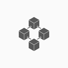 Obraz premium ikona blockchain