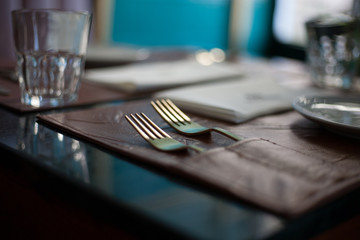 Closeup Forks Restaurant