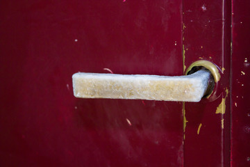 frozen door handle,frozen door handle in the house