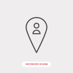 location with man icon vector