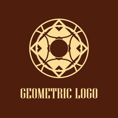 Geometrical art. Circle ornamental logo icon. Deco vector design.