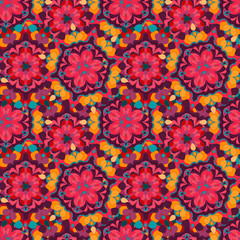 Seamless abstract floral pattern. Colorful seamless texture in oriental style, vector