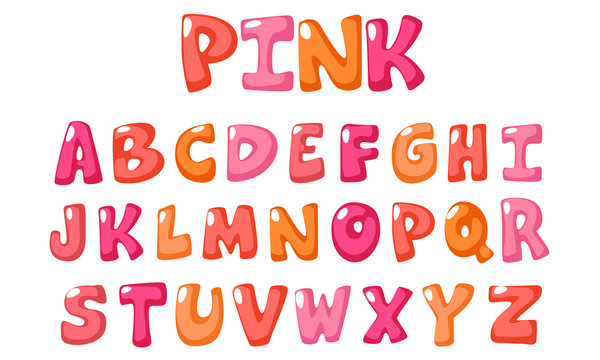cute bold font in pink color for kids