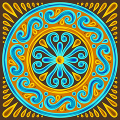 Moroccan ceramic tile pattern.