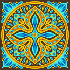 Moroccan ceramic tile pattern.