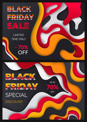 Black Friday Special Sale Promotions Discounts Set