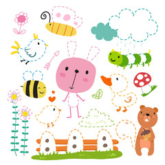 animals worksheet vector design