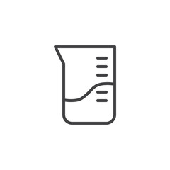 Laboratory measuring cup line icon. linear style sign for mobile concept and web design. Test tube glassware outline vector icon. Symbol, logo illustration. Pixel perfect vector graphics