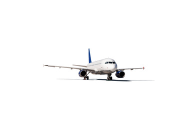 Commercial air plane on a white background .